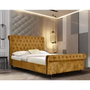 Image of Arisa Bed King Crush Velvet Mustard