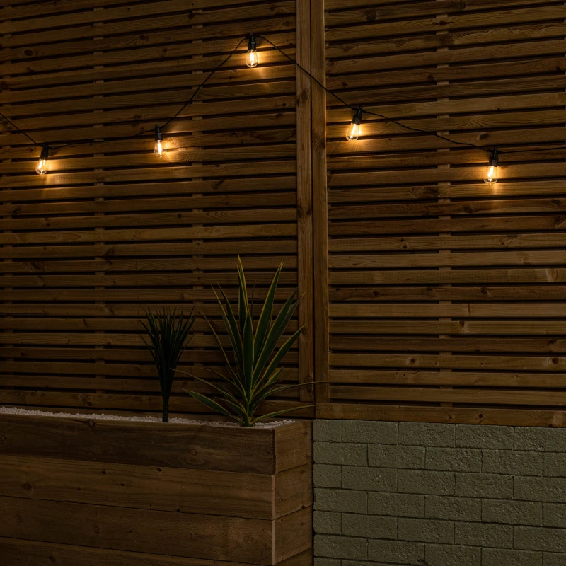 Image of Set of 20 Indoor Outdoor Connectable Vintage Festoon Lights with Warm White LEDs