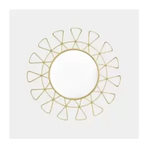 Image of BTFY Round Mirror, Gold Hanging Decorative Circle Mirror, 80cm Diameter- Circular/Sunburst - Bathroom, Makeup, Home Office, Living Room, Hallway