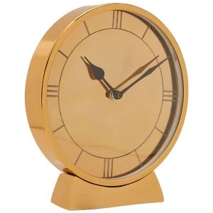 Image of Premier Housewares Fifty Five South Kensington Townhouse Round Table Clock - Gold Finish