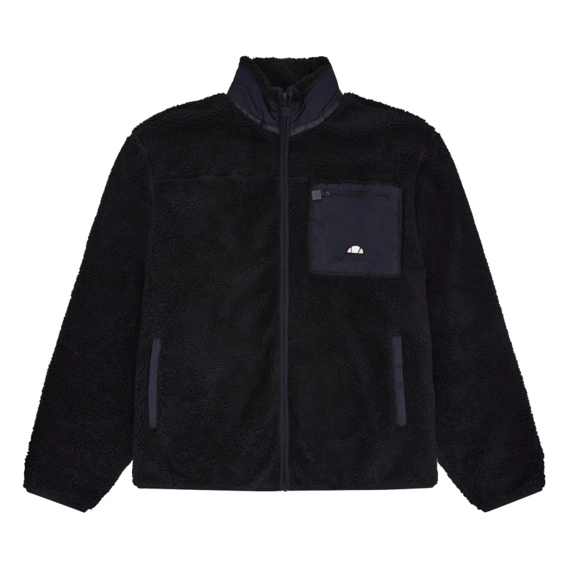 Image of Ellesse Mens Vit Tech Fleece Tracksuit Top Black male Medium