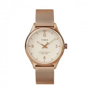 Image of Timex Blue And Rose Gold 'Waterbury Traditional' Watch - TW2T36200