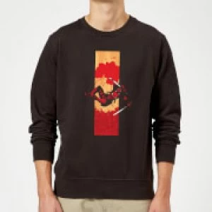 Image of Marvel Deadpool Blood Strip Sweatshirt - Black