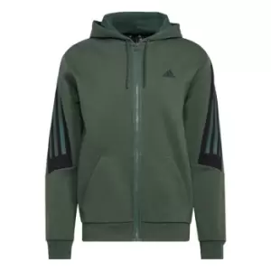 Image of adidas Future Icons 3-Stripes Full-Zip Hoodie Mens - Green