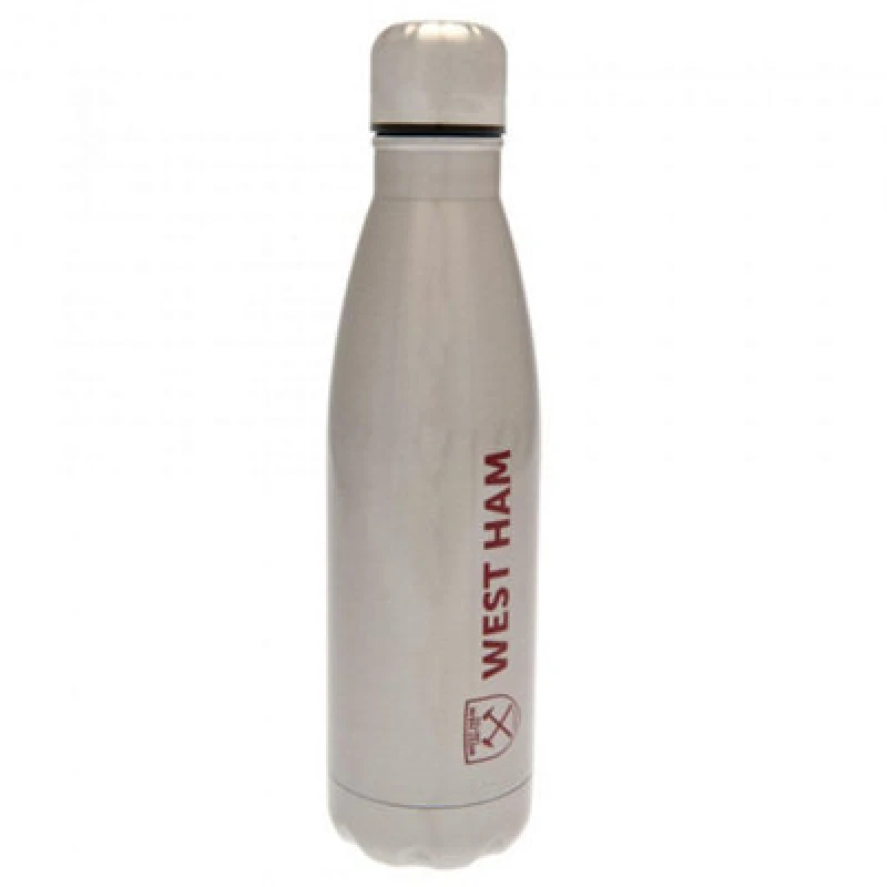 Image of West Ham United FC West Ham United FC Thermal Flask in Silver Silver One Size Unisex 5059269906078