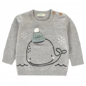 Image of Benetton Whale Knit Jumper - 501 Grey
