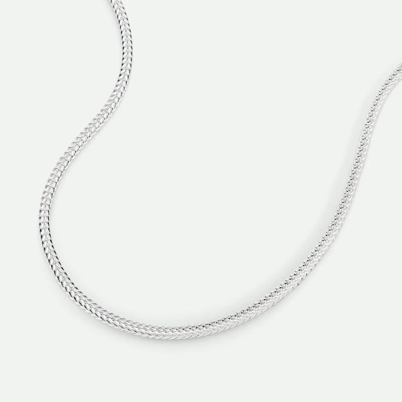 Image of The Fine Collective Womens Sterling Silver Fox Tail Chain Necklace 18" (16+2") Size: 16-18inch Silver Female 16-18inch