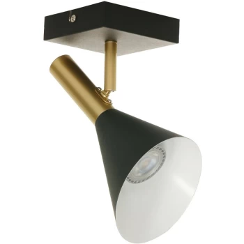 Image of Sienna Lighting - Sienna Anne'S Choice Single Spotlight Matte Black, Gold Accents