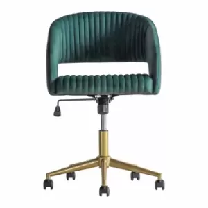 Image of Crossland Grove Greenwich Swivel Chair Green Velvet