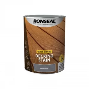 Image of Ronseal Quick Drying Decking Stain Rocky Grey 5L