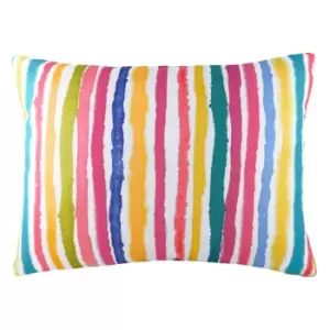 Image of Aquarelle Stripe Abstract Cushion Multicolour, Multicolour / 43 x 33cm / Polyester Filled