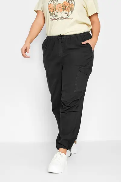 Image of Yours Parachute Trousers Black