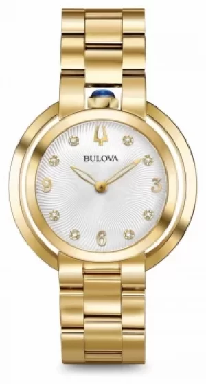 Image of Bulova Womans Rubaiyat Gold Tone Diamond 97P125 Watch