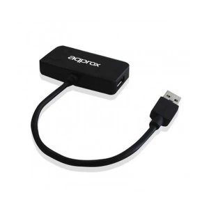 Image of Approx (APPHT7B) External 4-Port USB Travel Hub - 3 x USB 20 + 1 x USB 3.0, USB Powered, Blue LED