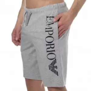 Image of Emporio Armani Shiny Big Logo Shorts - Heather Grey L
