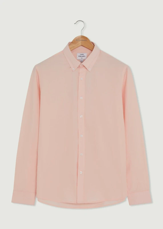 Image of Peter Werth Mens Peak LS Shirt in Pink Size: Medium Pink Male M
