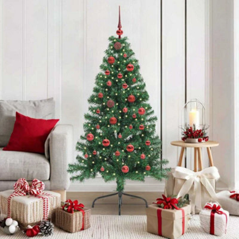 Image of Vidaxl Artificial Pre-Lit Christmas Tree Green 150 Cm Pvc