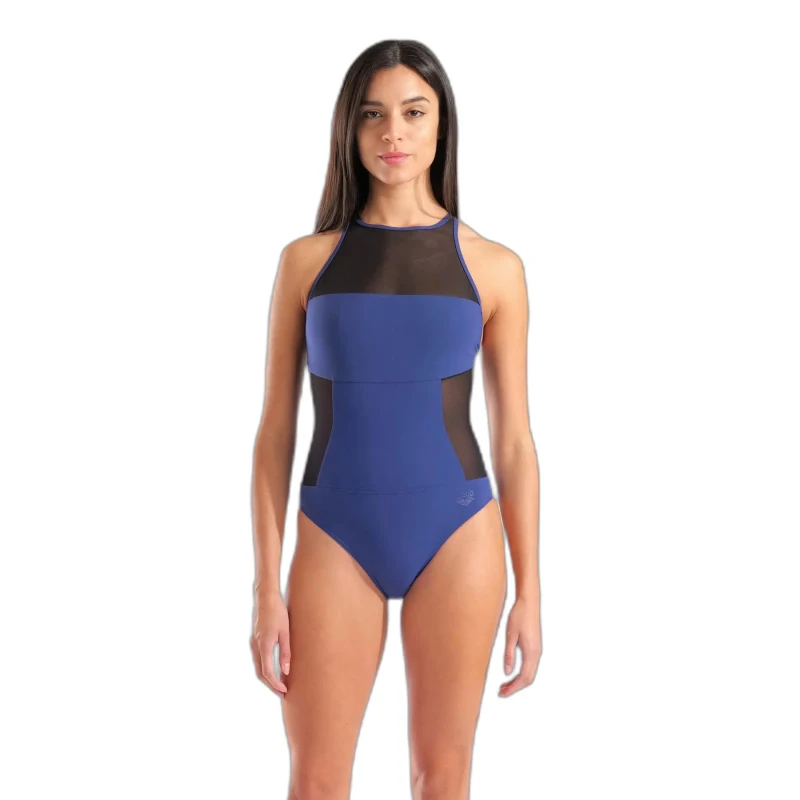 Image of Womens 1 Piece swimsuit Arena Mesh Panels Bleu Female 42