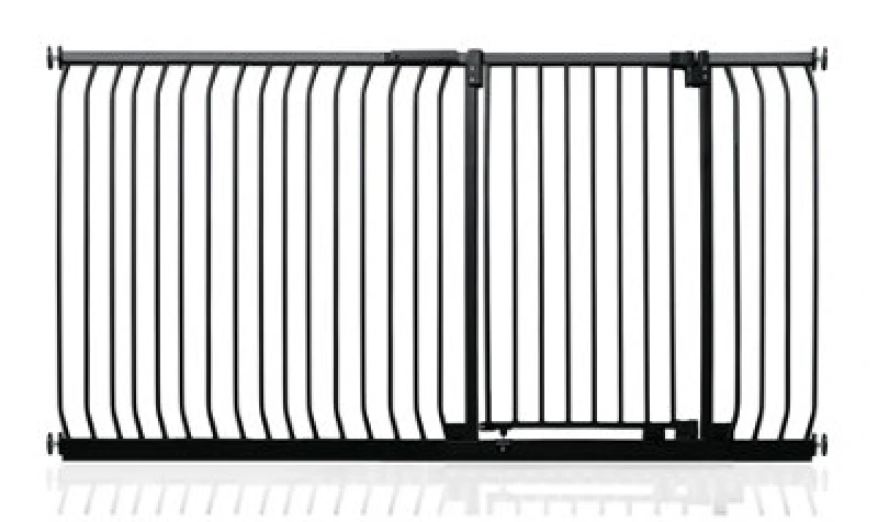 Image of Safetots Extra Tall Elite Safety Gate, 189Cm - 198Cm, Matt Black, Extra Tall 96.8Cm In Height, Pressure Fit Stair Gate
