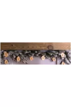 Image of Battery Powered Christmas Wooden House Light String