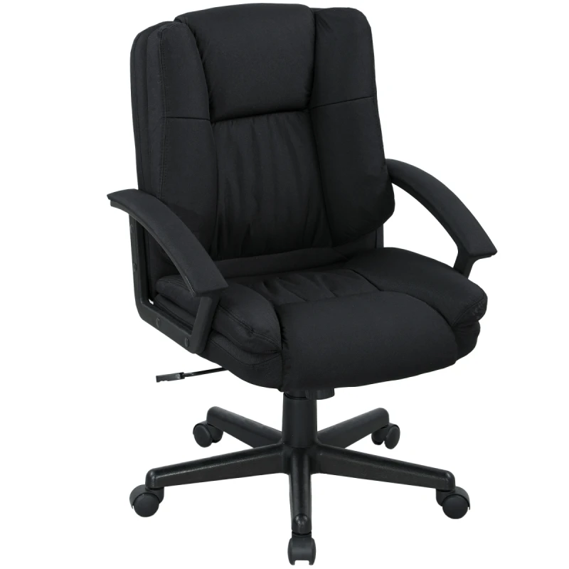 Image of HOMCOM HOMCOM Swivel Executive Office Chair Mid Back Chair w/ Arm, Black One Size Unisex 5063603047112