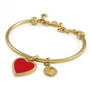 Image of Ladies Juicy Couture PVD Gold plated Enamel Heart Slider Bangle
