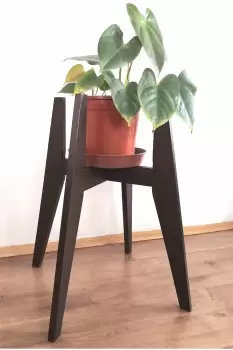 Image of Pollny Handmade Solid Wood Plant Stand Planter