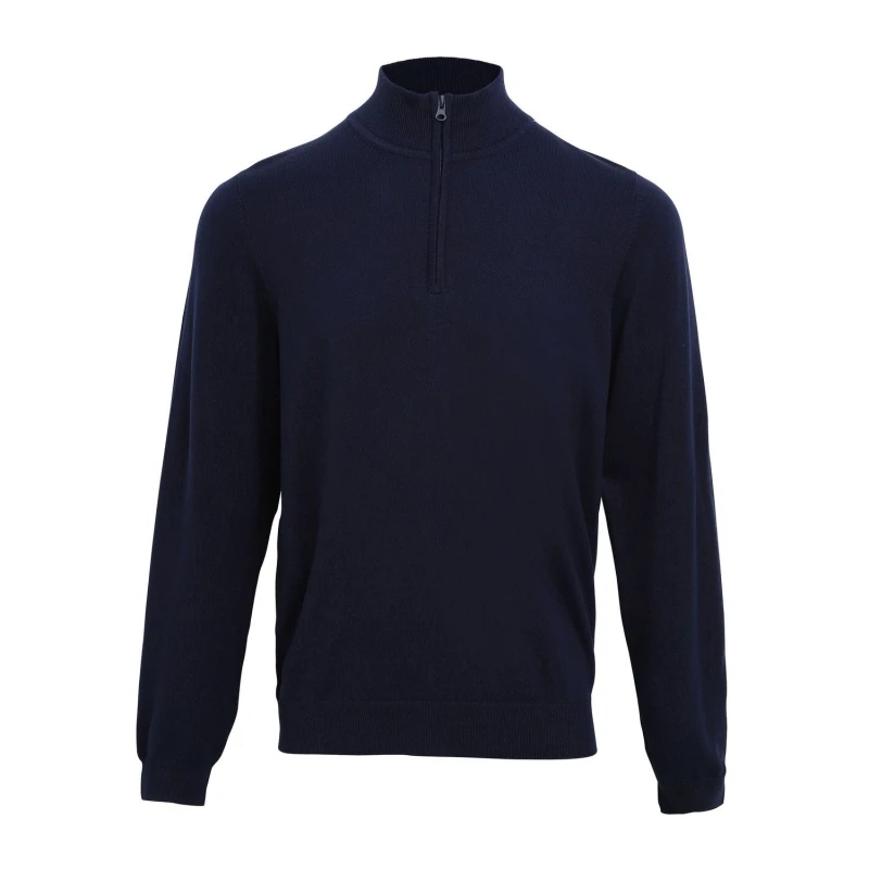 Image of Premier Premier Men Zip Neck Sweatshirt in Navy Size: X-Small Navy XS Male 5063425960125