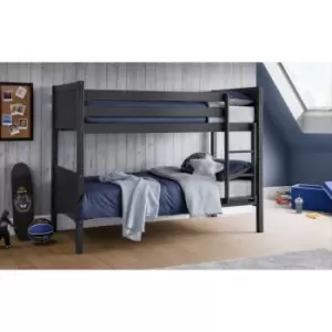 Image of 3ft Single 90 x 190 Stone Anthracite Bunk Bed Frame - Theresa