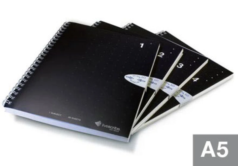 Image of Livescribe A5 Size Notebook. 4-Pack writing notebook 80 sheets Black