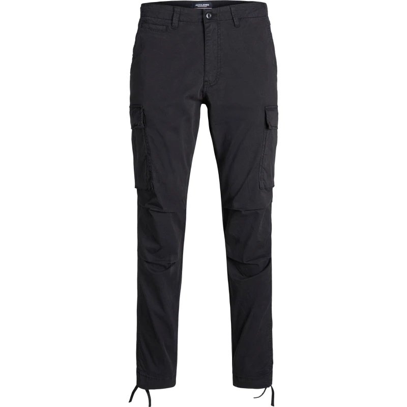 Image of Jack & Jones Black / Black Carrot Fit Cargo Trousers Black Male 36R 197567UK
