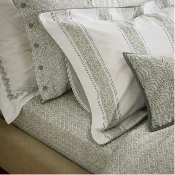 Image of Bedeck of Belfast Yuna Fitted Sheet - Sage/White