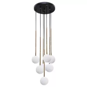 Image of Ali Cluster Pendant Ceiling Light, Black, 7x G9