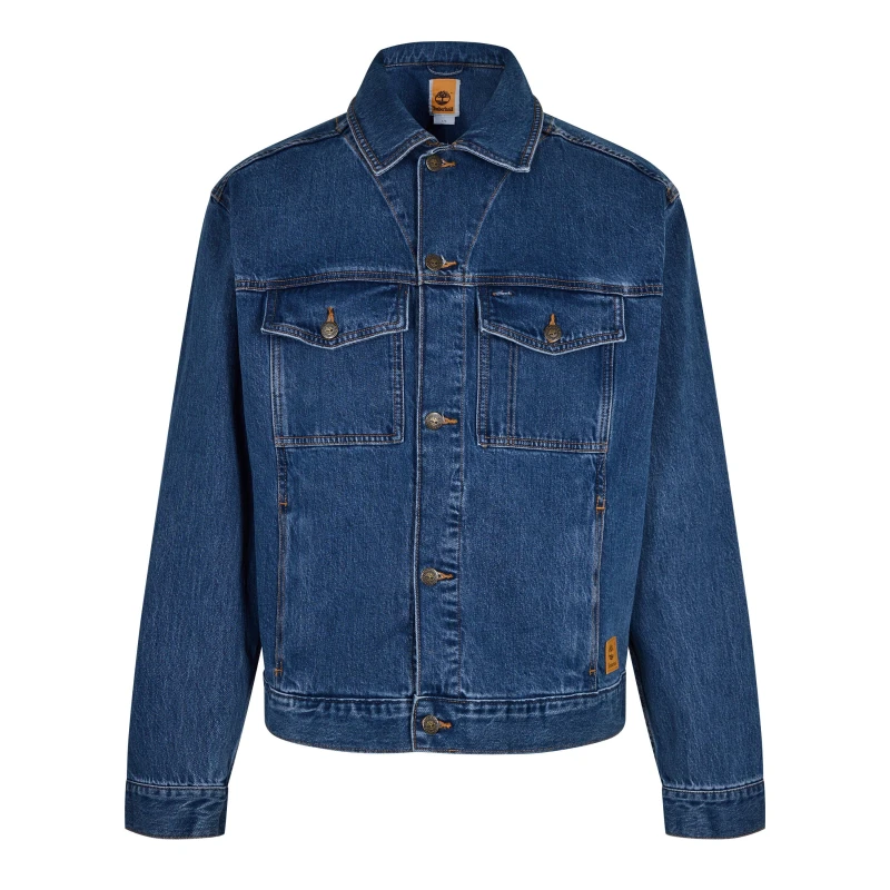 Image of Timberland Mens Denim Mid Indigo Jacket Mid Indigo male S