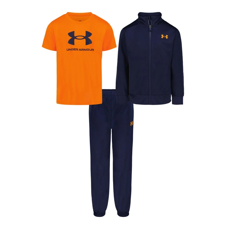 Image of Under Armour Kids Brawler Poly Tracksuit Navy/Orange male 2 - 3 Years
