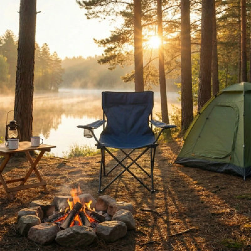 Image of OHS OHS Outdoor Camping Chair Geo Folding Portable Picnic Garden Seat, Adults in Navy Navy One Size Unisex 5027434178414