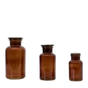 Image of Apotheca Set of 3 Glass Vases Brown