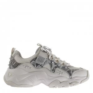 Image of Skechers DLite Trainers - White/Silver