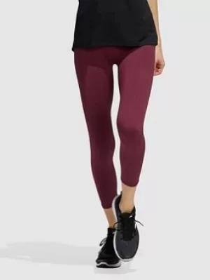 Image of adidas Aeroknit 7/8 Leggings, Dark Red, Size L, Women