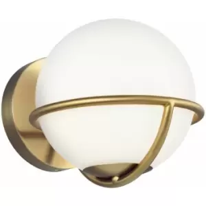 Image of Loops - Wall Light White Opal Etched Glass Globes Burnished Brass LED G9 3.5W
