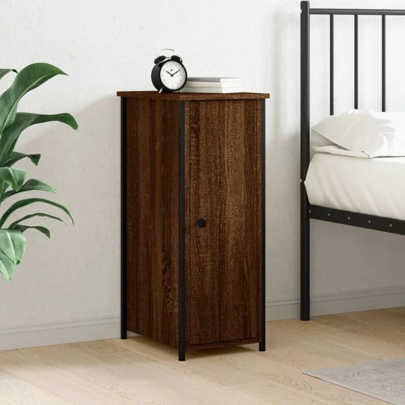 Image of VIDAXL Bedside Cabinet Brown Oak 32x42x80cm Engineered Wood Vidaxl 8720845939304