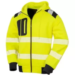 Image of Result Genuine Recycled Unisex Adult Robust Safety Full Zip Hoodie (L) (Fluorescent Yellow) - Fluorescent Yellow