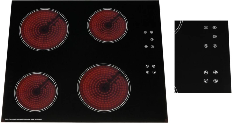 Image of SIA 60cm Electric Ceramic Hob, 4 Zone - CERH615BL Black