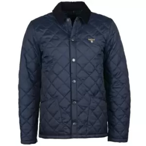 Image of Barbour Mens Crested Liddesdale Quilted Jacket Navy/Ivy Tartan Medium