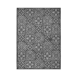 Image of Indoor Outdoor Tile Rug - Grey - 100x150cm