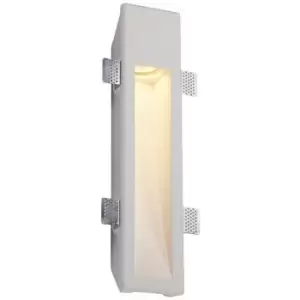 Image of Large Recessed Wall Lamp, 1 x GU10, White Paintable Gypsum, Cut Out: L: 453mmxW: 103mm - Luminosa Lighting