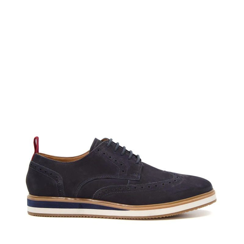 Image of Dune London Britle Brogues Navy Nubuck 177 male 7 (41)