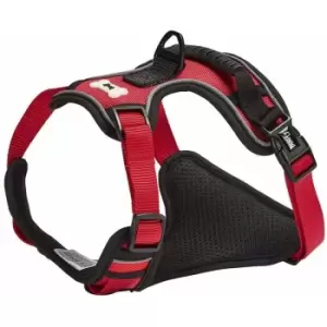 Image of Bunty Soft Padded Comfortable Fabric Dog Puppy Pet Adjustable Outdoor Harness - Red - Medium