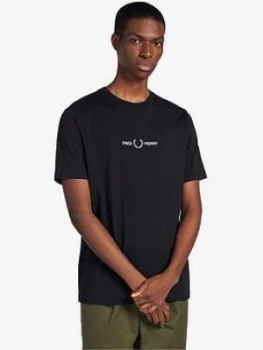 Image of Fred Perry Graphic T-Shirt - Black Size M Men