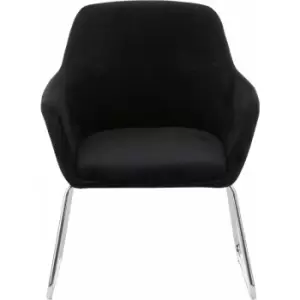 Image of Accent Chair Chair for Bedroom Crushed Velvet Chair Black Upholstery Lounge Chair Arm Chairs Chromed Metal Legs Makeup Chair 67x64 x85 - Premier